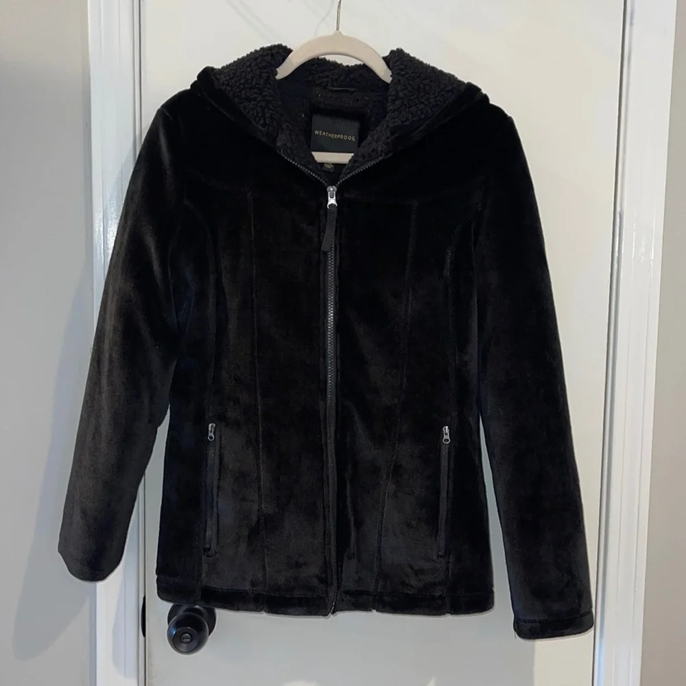 Women's Weatherproof Fleece Furry Zip Up Outerwear Jacket Size Medium - Picture 1 of 6